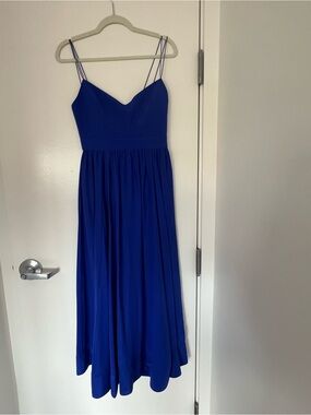 La Ligne Royal Blue Double-Spaghetti Strap Maxi Dress